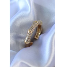 Gold Renk Zirkon Taşlı Pirinç Kadın Yüzük - TJ-BYK2722