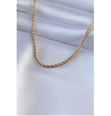316L Çelik Gold Renk Burgu Model 45 cm Kadın Kolye - TJ-BKO7586