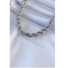 316L Çelik Gümüş Renk Burgu Model 45 cm Kadın Kolye - TJ-BKO7588