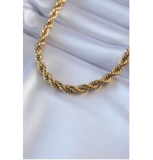 316L Çelik Gold Renk Burgu Model 45 cm Kadın Kolye - TJ-BKO7589
