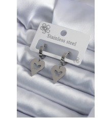 316L Çelik Gümüş Renk Kalp Model İşleme Kadın Küpe - TJ-BKP7950