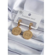 316L Çelik Gold Renk İşleme Detay Kadın Küpe - TJ-BKP7981