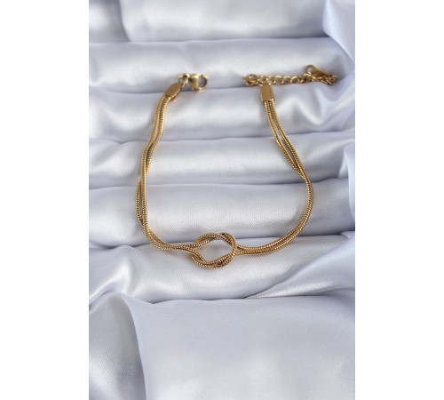 316L Çelik Gold Renk Düğüm Model Kadın Bileklik - TJ-BB5584