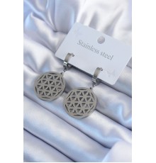 316L Çelik Gümüş Renk Lotus Model Kadın Küpe - TJ-BKP8027