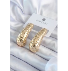 Gold Renk İşleme Detay Pirinç Kadın Küpe - TJ-BKP8059