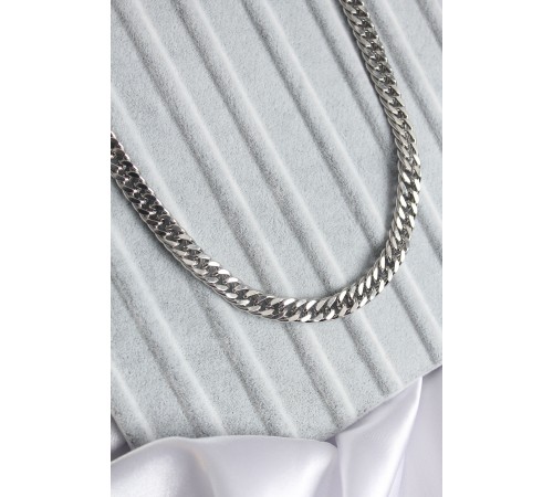 316L Çelik Gümüş Renk Sıkı Zincir Model Erkek Kolye - TJ-ERK1339