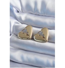 Gold Renk Kırık Kalp Model Pirinç Kadın Küpe - TJ-BKP8084