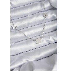 316L Çelik Zincir Gümüş Renk Yonca Model Kadın Kolye - TJ-BKO7870