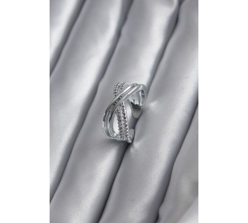 Gümüş Renk Zirkon Taşlı Kadın Yüzük - TJ-BYK2821