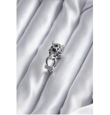 Gümüş Renk Kaplan Model Zirkon Taş Detay VİP Kadın Yüzük - TJ-BYK2854