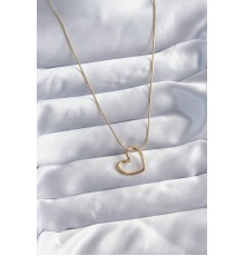 316L Çelik Zincir Gold Renk Kalp Model Kadın Kolye - TJ-BKO8033