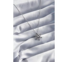 316L Çelik Gold Renk Zirkon Taşlı Kar Tanesi Projeksiyon Model Kadın Kolye - TJ-BKO8073