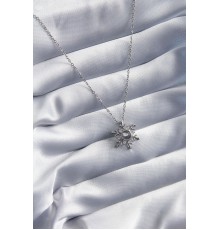 316L Çelik Gold Renk Zirkon Taşlı Kar Tanesi Projeksiyon Model Kadın Kolye - TJ-BKO8073