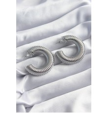 Pirinç Gümüş Renk İşleme Halka Model Kadın Küpe - TJ-BKP8243