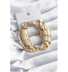 Pirinç Gold Renk Kruvasan Model Kadın Küpe - TJ-BKP8251