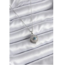 316L Çelik Gold Renk Zirkon Taşlı Göz Model Kadın Kolye - TJ-BKO8169