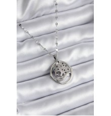 316L Çelik Gümüş Renk Zirkon Taşlı Model Kadın Kolye - TJ-BKO8177