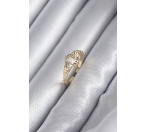 Pirinç Gold Renk Zirkon Taşlı Yılan Model Kadın Yüzük - TJ-BYK2923