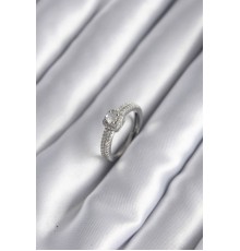 Pirinç Gümüş Renk Zirkon Taşlı Kadın Yüzük - TJ-BYK2963