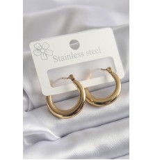 316L Çelik Gold Renk Halka Model Kadın Küpe - TJ-BKP8299
