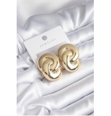 Gold Renk Halka Tasarım Pirinç Kadın Küpe - TJ-BKP8330