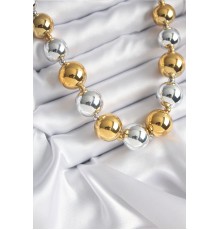 316L Çelik Gümüş Gold Renk Top Model Kadın Kolye - TJ-BKO8206