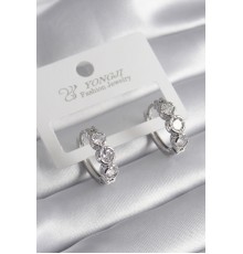 Pirinç Gold Renk Zirkon Taşlı Kalp Detay Kadın Küpe - TJ-BKP8357