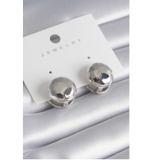 Pirinç Gümüş Renk İşleme Detay Top Model Kadın Küpe - TJ-BKP8479