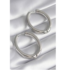 Pirinç Gümüş Renk Halka Model Kadın Küpe - TJ-BKP8498