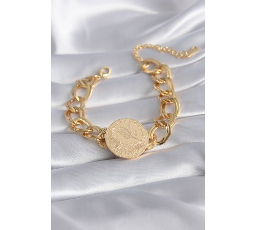 316L Çelik Gold Renk Reşt Altın Model Samanyolu Kadın Bileklik - TJ-BB5867