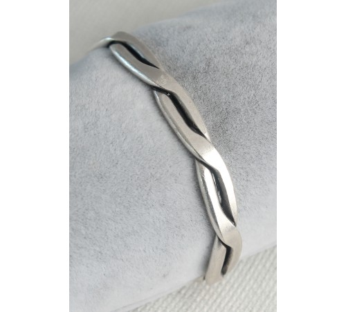 Otantik Gümüş Renk Motif İşleme Plaka Erkek Bileklik - TJ-EB3618