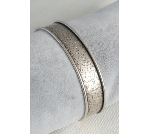 Otantik Gümüş Renk Motif İşleme Detay Plaka Erkek Bileklik - TJ-EB3625