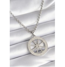 316L Çelik Gümüş Renk Zirkon Taşlı Rüya Kapanı Model İşeme Detay Kadın Kolye - TJ-BKO8267