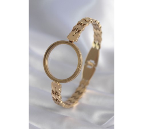 316L Çelik Gold Renk Arpa İşleme Açılabilir Fanus Model Kadın Kelepçe - TJ-BB5911