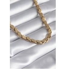 316L Çelik Gold Renk Kesim Arpa Zincir Model Kadın Kolye - TJ-BKO8285