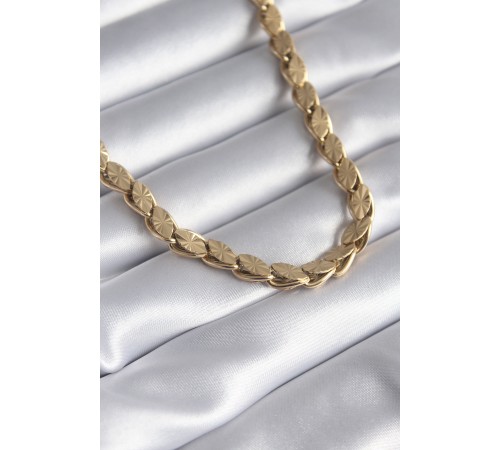 316L Çelik Gold Renk Kesim Arpa Zincir Model Kadın Kolye - TJ-BKO8285