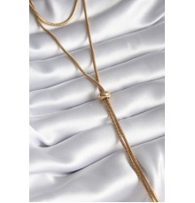 316L Çelik Gold Renk Tüp Zincir Asansör Model Kadın Kolye - TJ-BKO8286