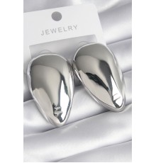 Pirinç Gümüş Renk Badem Model Kadın Küpe - TJ-BKP8546