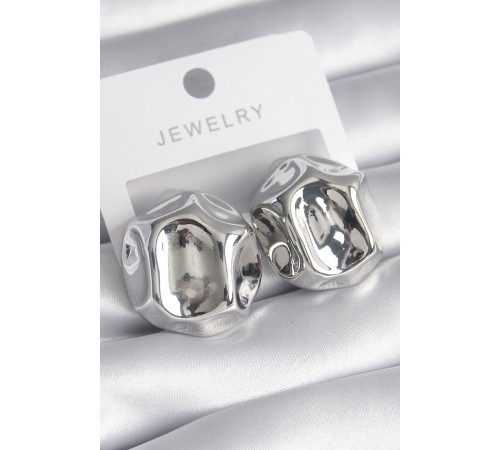 Pirinç Gümüş Renk İşlemeli Top Model Kadın Küpe - TJ-BKP8558