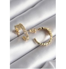 Pirinç Gümüş Renk Zirkon Taşlı Yılan Model Kadın Küpe - TJ-BKP8623