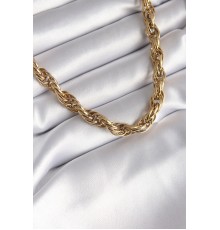 316L Çelik Gold Renk Örme Burgu Zincir Model Kadın Kolye - TJ-BKO8344