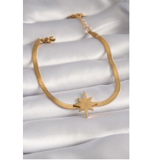 316L Çelik Gold Renk İtalyan Zincir Model Kutup Yıldızı Figür Kadın Bileklik - TJ-BB5932