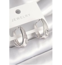 Pirinç Gümüş Renk Halka Model Kadın Küpe - TJ-BKP8688