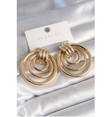 Pirinç Gold Renk Halka Model Kadın Küpe - TJ-BKP8715