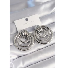 Pirinç Gümüş Renk Halka Model Kadın Küpe - TJ-BKP8716