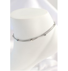 316L Çelik Gümüş Renk Minimal Kare Model Kadın Halhal - TJ-HH1549