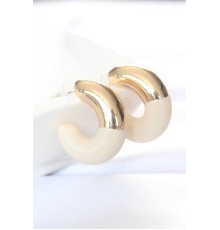 CCB Krem Gold Çift Renk Küpe - TJ-BKP8870