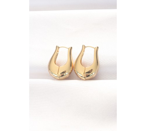 Pirinç Gold Renk Bombeli Küpe - TJ-BKP8878