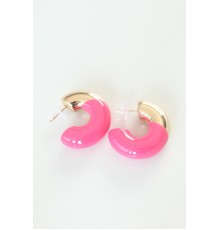 CCB Pembe Gold Çift Renk Küpe - TJ-BKP8877