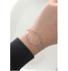 316L Çelik Gümüş Renk Düğüm Model Bileklik - TJ-BB6043